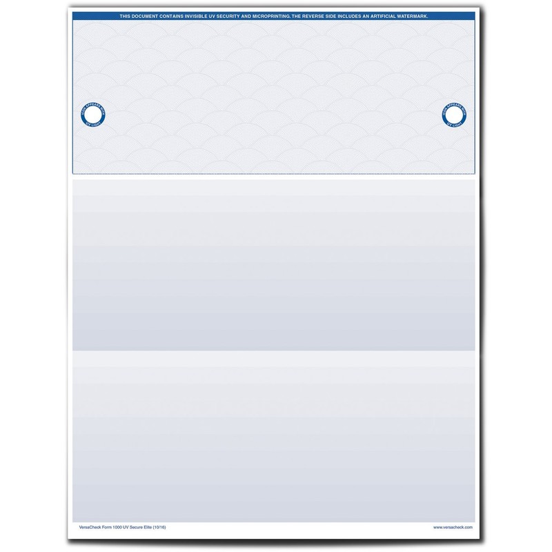 VersaCheck UV Secure Checks - 500 Blank Business Voucher Checks