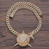 Xikui Diamond Necklace Chain, 18K Gold Plated Hip Hop Shark