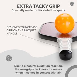 Palbea Pickleball Overgrip - Paquete de 22. Cinta de Agarre Extra Pegajosa. Blanca para Pickleball Alta Absorción de Sudor y Tacto Suave Antideslizante. Mejorar el Agarre de tu Pala de Pickleball