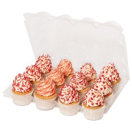 PME Pack of 3 Reusable Plastic Cupcake Container Carrier Boxes (12 cavities)