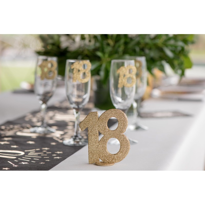 Gold Glitter Number 60th Birthday with Stand