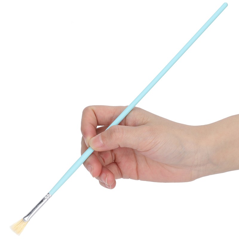 12Pcs Art Paint Brushes Drawing Fan Shaped Artist Brush Long
