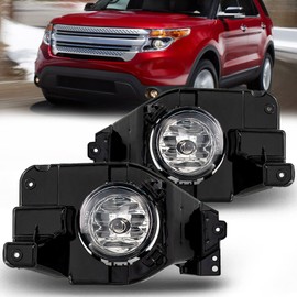 RAPOOSANS Driving Fog Lights Lamps Assembly Kit for 2013 2014 2015 Ford Explorer Fog Light Replacement with H11 12V 55W Halogen Bulbs Switch and Wiring Kit