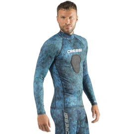 Cressi - Protector de erupción para Hombre, Cuello Redondo, Color Azul, Talla S