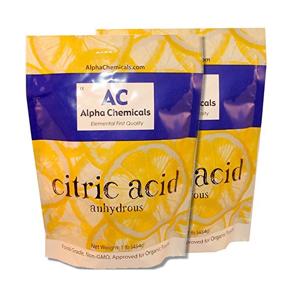 Alpha Chemicals Non-GMO Project Verified Citric Acid - 2 Pounds - Organic, 100% Pure