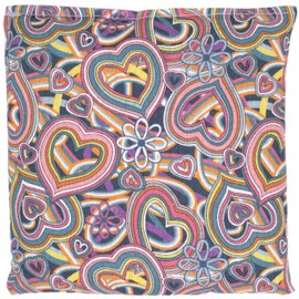 Cherry Stone Cushion 12 x 12 cm - Organic Fabric "Psychedelic Heart" - Heat Cushion & Cold Cushion - Grain Cushion