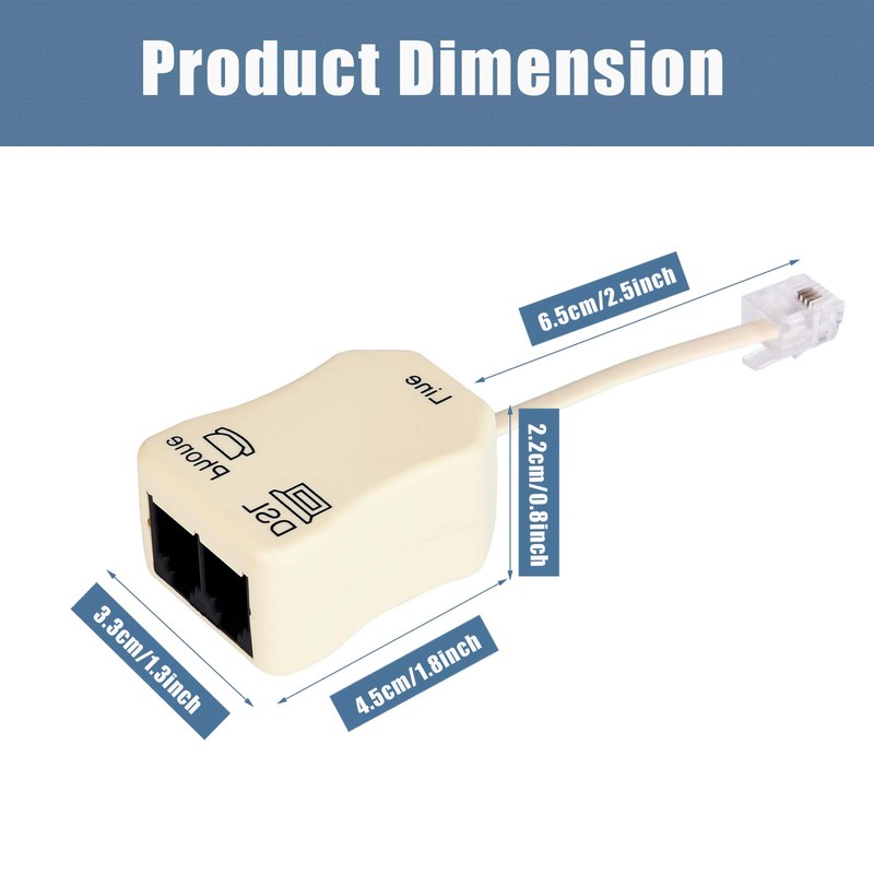Phone Jack Splitter, In-line DSL Splitter Filter for Phone Line