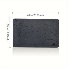 Homblizz Stone Bath Mat - Diatomaceous Earth Non-Slip Bath Mat, Fast Dry Stone Mat for Bathrooms- Modern and Elegant Bathroom Decor, Shower Mat Easy-to-Clean, 24 x 16 Inches (Dark Gray)