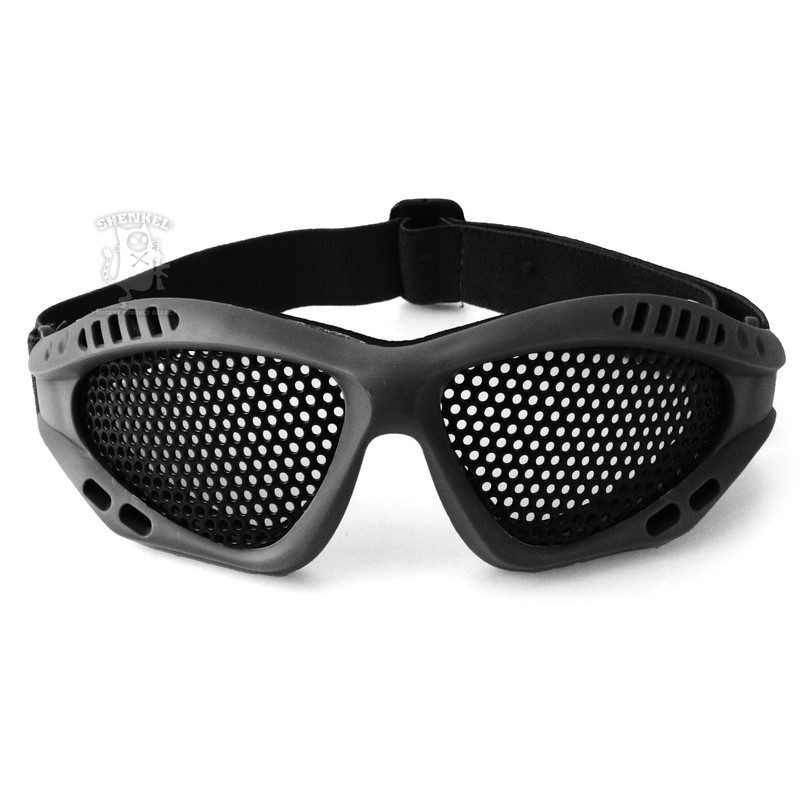 Alpha Label BK glass-006bk Tactical Mesh Goggles, Eye Protector, Compact,