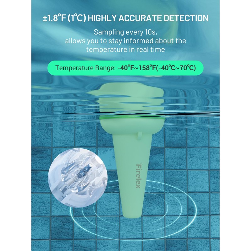 Solar Pool Thermometer with Indoor Display (Green)