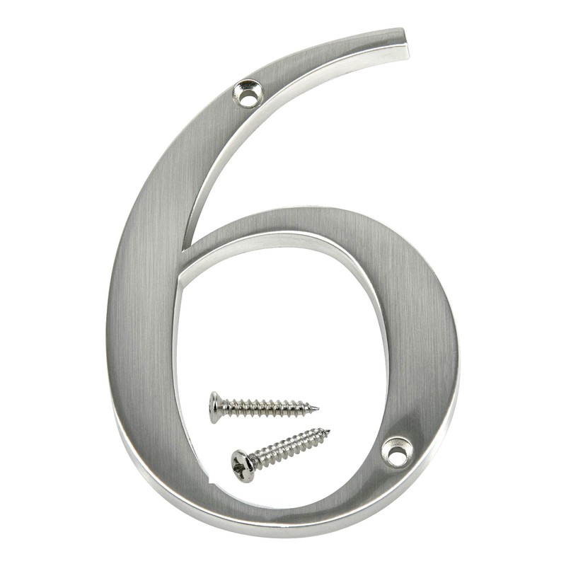 Distinctions by Hillman 843326 4-Inch Brushed Nickel Flush-Mount House Number