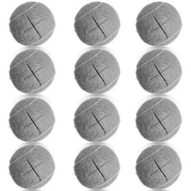 HiBallBall 12 Pack Precut Walker Tennis Balls, Walker Accessories Tennis Balls for Chairs Desks Furniture Legs (Grey)