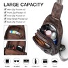 LATMAP 7L Sling Bag for Women Men Leather Small Sling