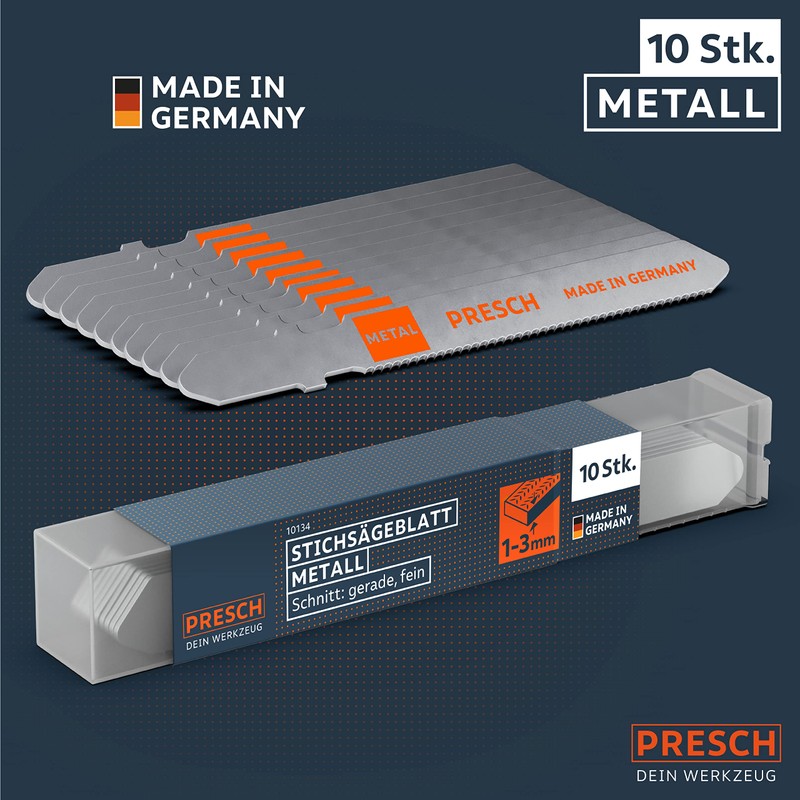 Presch Jigsaw Blades Metal Pack of 10 (Fine Cut) -