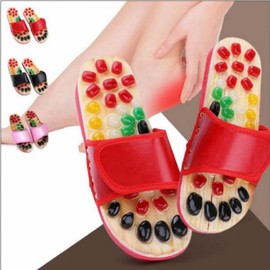 Foot Acupressure Slippers with Stone Protrusions - Stimulating, Cooling & Comfortable 02. Pink (235-240mm)