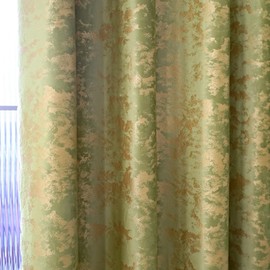 Amidoudou 1 Pair Nordic Style Luxury Velvet Curtains for Living Room Olive Green and Gold Bedroom Curtains (Olive Green,54x84 Inch)