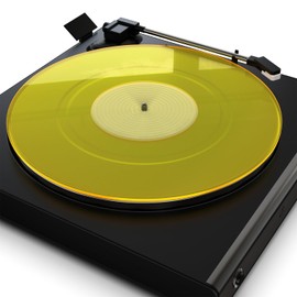 Turntable Mat Record Platter Slipmat: Acrylic Record Player Platter Vinyl Slipmat for Turntables Antistatic Tighter & Defined Bass, Yellow