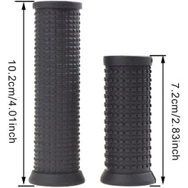 2 Pcs Black Bike Long/Short Handlebar Grips for Twising Shifter, Shockproof Anti Slip for MTB Parts, Antislip Shift Replacement Grips, Cycling Parts and Components Anti Slip Soft Rubber Handlebars
