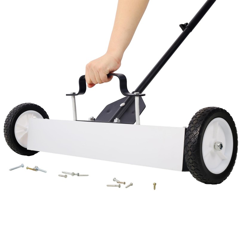 Donext Rolling Magnetic Sweeper, Heavy Duty Push-Type with Release, 30lbs