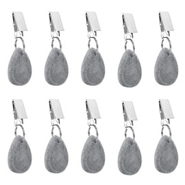 ZHXGO 10Pcs Marble Tablecloth Weights, Picnic Table Weights Clips, Table Cover Weights Hangers, Gray Teardrop Tablecloth Weights, Tablecloth Pendants Stone for Picnic Wedding Decoration