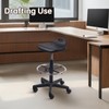 KLASIKA Round Rolling Drafting Stool with Foot Rest, Height Adjustable