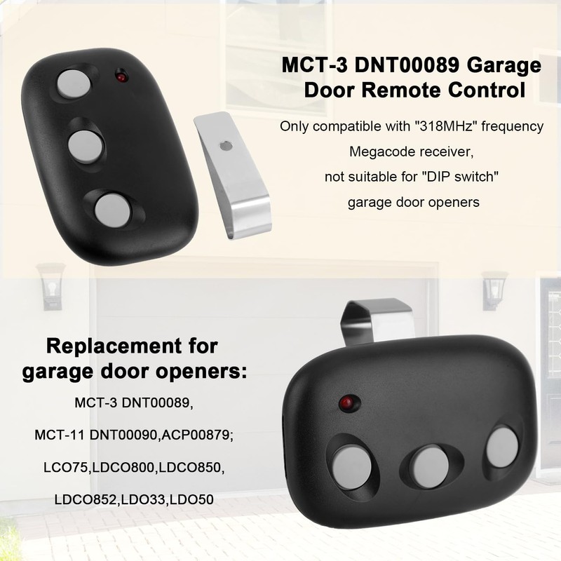 BTFO Linear Garage Door Opener Remote, Easy Programming Precision Garage