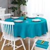 FOLINS&HOME 2 Pack Teal Round Tablecloth - 60 Inch Waterproof
