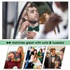Scinzene Men's Green Bow Tie with Pocket Square Set -