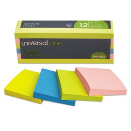 Universal Standard Self-Stick Neon Color Note Pads