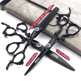 Hairdresser Professional 6 Inch - 7 Inch High-End JP440c Hairdressing Scissors Suit Hairstyle Tools Hair Scissors Set (6 Inch 3 Pieces)