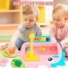 Kitchen Sink Toy Set with Fishing Game, Flowing Water Dishwasher,