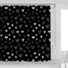 UOZXOML Black White Heart Shower Curtain Valentine's Day Love Romantic