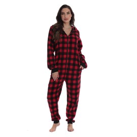 #followme Family Pajamas Buffalo Plaid Microfleece Kids Blanket Sleeper 95517-10195-7