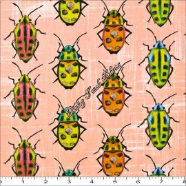 MICHAEL MILLER "FLUTTER BUGS" CJ445-CANDD INSECT BEETLE FABRIC PRICED PER 1/2 YD