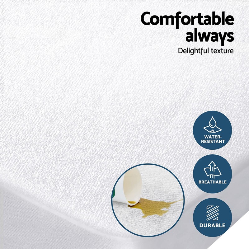 Giselle Bedding Double Mattress Protector, Bed Sheets Cover Waterproof Bamboo