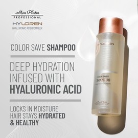 Mon Platin Professional HY Loren Color Save Hair Shampoo with Hyaluronic Acid for Color Treated Hair, Shampoo for Damaged hair, SLS/SLES Free, Hydrating Shampoo, To Prevent Color Fading, 500ml