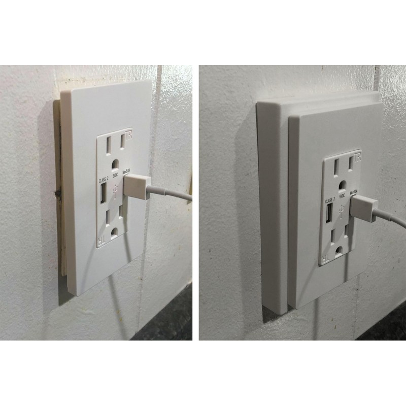 iMBAPrice BES1-2 (2-Pack) 1-Gang Non-Metallic Shallow Surface Box Extender, White