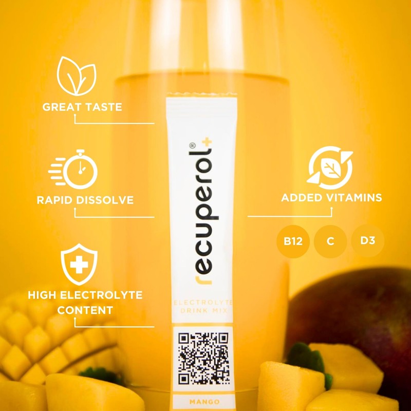 Recuperol Rehydration & Recovery Electrolytes Powder Supplement for Dehydration, 6