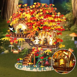 Flower Sakura Tree House Building Set, Japanese Cherry Blossom Autumn Architecture Model, Home Office Decor, Ideal Gifts for Kids Girls Age 8+ on Birthday Valentine's Day(959pcs)