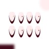 Mkwntg 24Pcs Red French Tip Press on Nails Short Almond