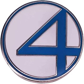 Fantastic Superhero Four Logo Metal Enamel 1 Inch Tall Pin