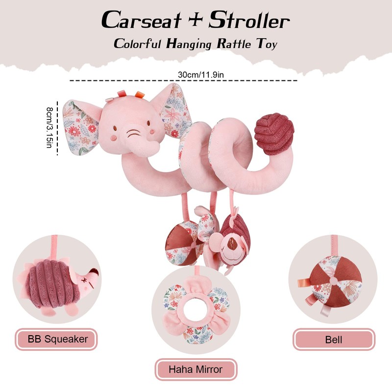 vocheer Car Seat Toys, Sensory Toys for Babies Activity Stroller
