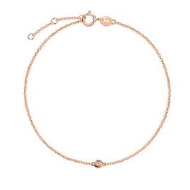 FANCIME Natural Diamond 18K Pink Gold Necklace, Women's Single Diamond, I-J Color, SI Clarity, Gift Wrapped, Christmas, White Day, Return, Birthday, Anniversary, Gift, Rose Gold, Diamond