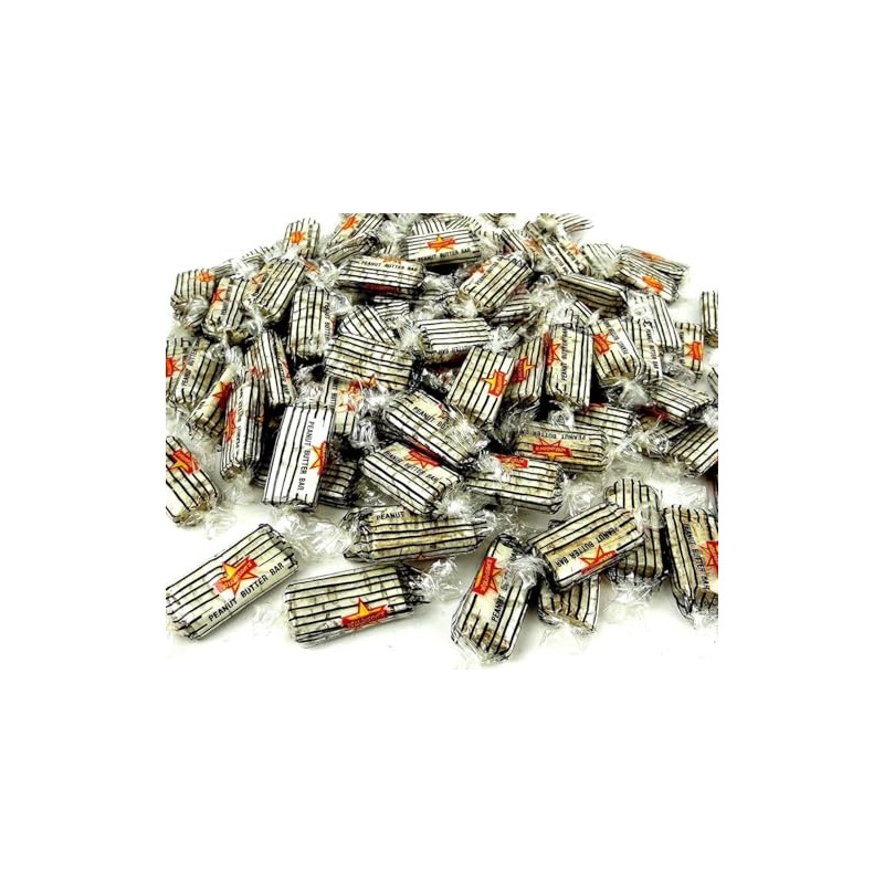 Bayside Candy Peanut Butter Candy Bars, Individually Wrapped, Crunchy Dry