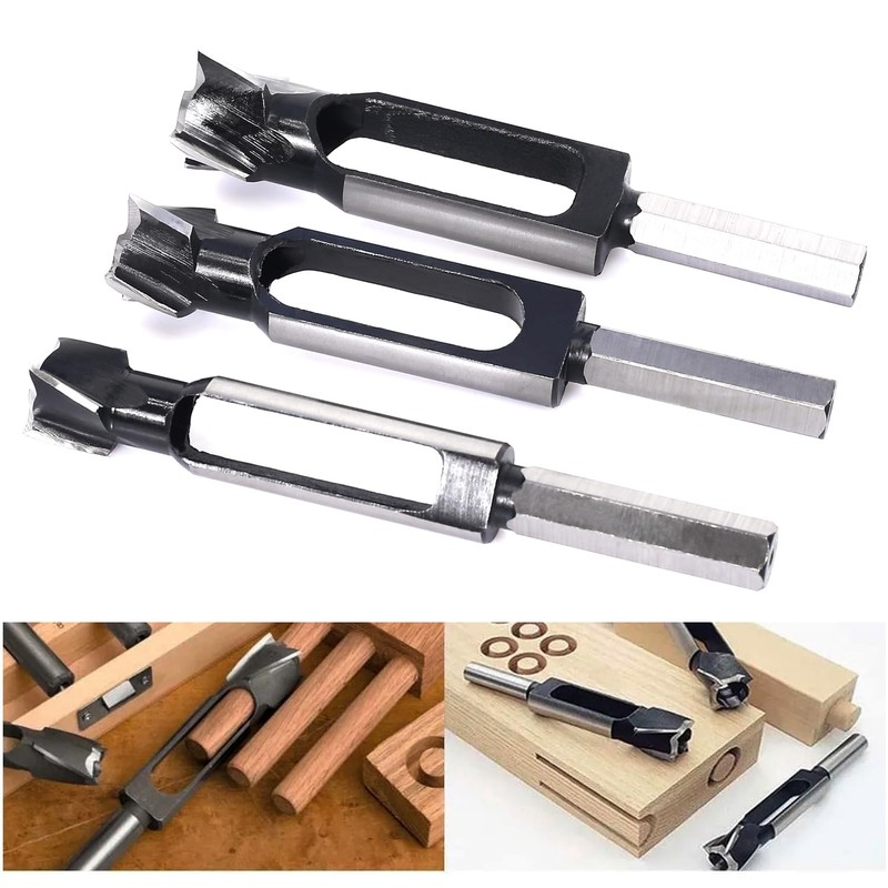 SICWOOD 3PCS Wood Plug Cutters Set, Wood Tenon Maker Dowel