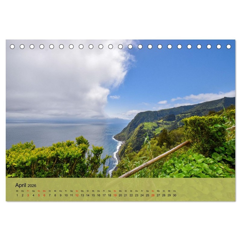 Azoreninsel São Miguel (Tischkalender 2026 DIN A5 quer), CALVENDO Monatskalender: