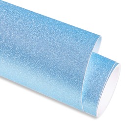 Light Sky Blue Glitter Vinyl Permanent Adhesive Craft Vinyl Roll for Indoor Home Decor, Handcraft, Decor, Signboard, Wall Decals, Window Graphics, Scrap-Booking Projects.