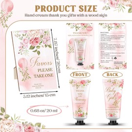 Dansib 30 Pack It's a Girl Baby Shower Hand Cream Baby Shower Games Prizes Party Favors with 1 Wooden Stand for Guests for Gender Reveal Souvenirs, Gift Bags Stuffers