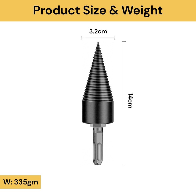 EZONEDEAL 32mm Firewood Log Splitter Wood Splitter Drill,Heavy Duty Drill