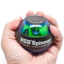 NSD Essential Blue Spinner Gyro Ball – Grip Strengthener for Forearms, Wrist & Hands – String Start Design, Up to 15,000 RPM – Portable Wrist Trainer & Workout Equipment– Ideal for Desk Workers, Athletes & Musicians